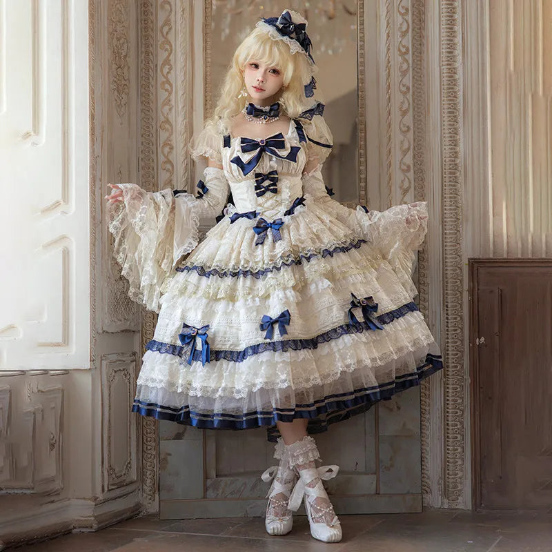 [1St Group Deposit Reservation] Night Banquet Coronation Dream Contract Lolita Original Design Mid-Length Dress