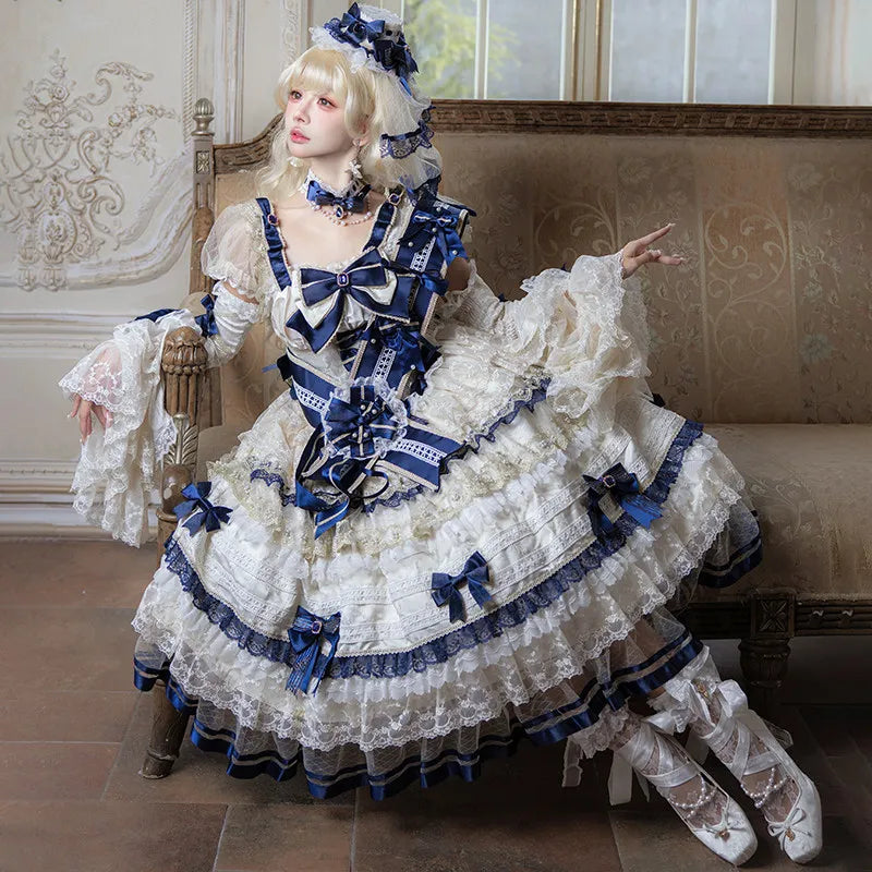 [1St Group Deposit Reservation] Night Banquet Coronation Dream Contract Lolita Original Design Mid-Length Dress