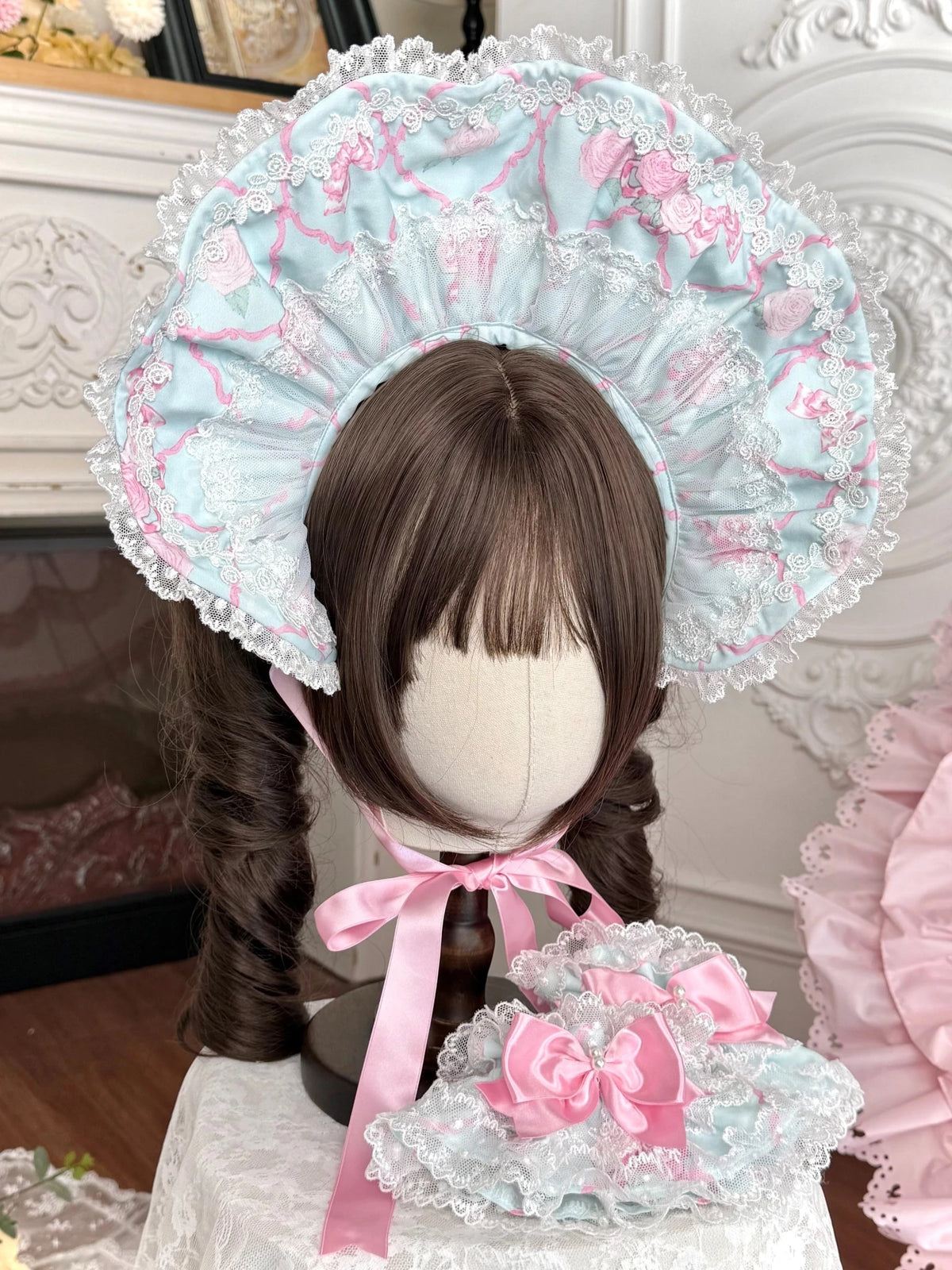 2026 Summer Rose Lattice Lolita Accessories Set - LolitaEra