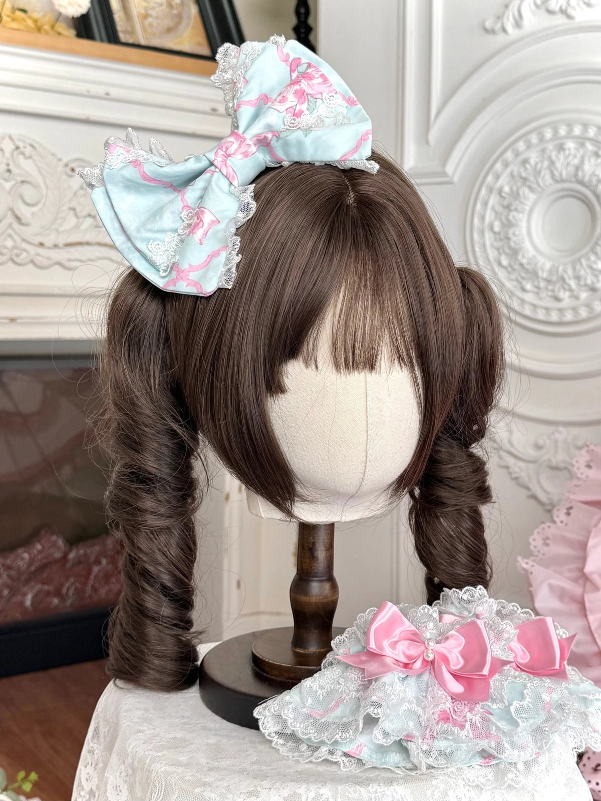 2026 Summer Rose Lattice Lolita Accessories Set - LolitaEra