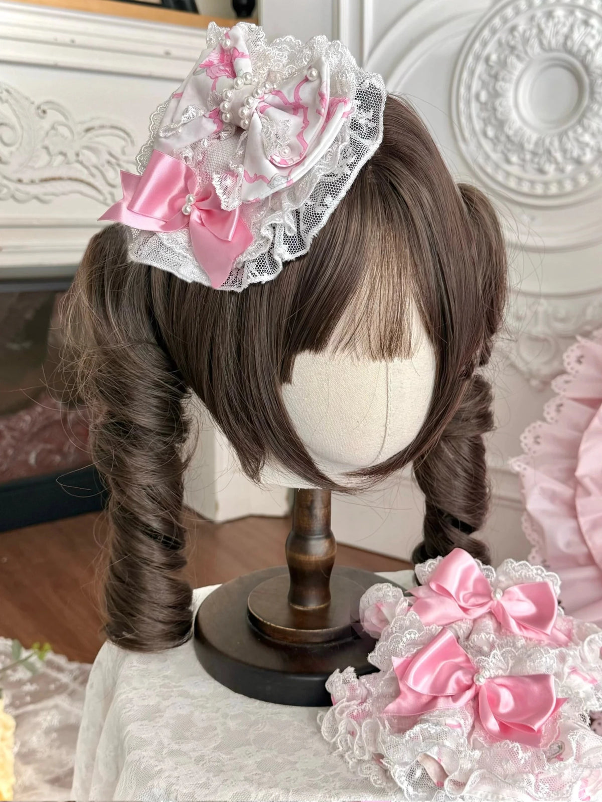 2026 Summer Rose Lattice Lolita Accessories Set - LolitaEra