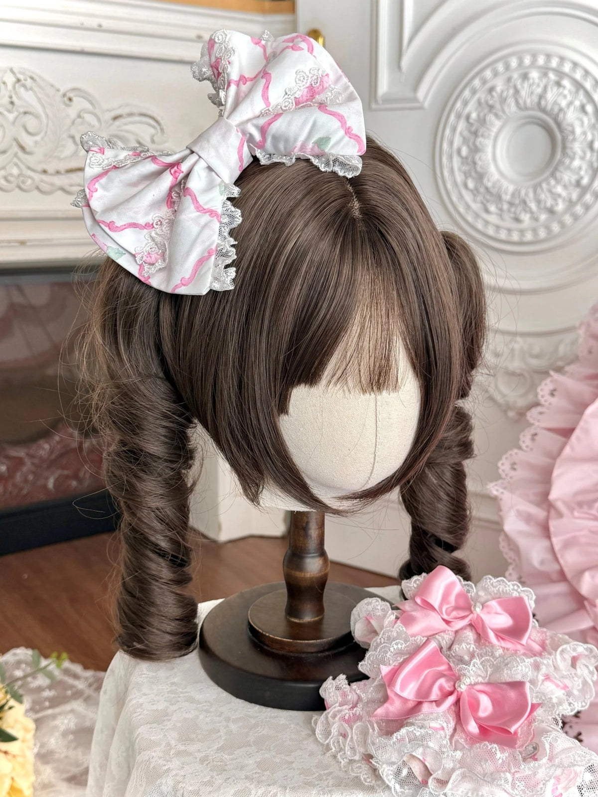2026 Summer Rose Lattice Lolita Accessories Set - LolitaEra