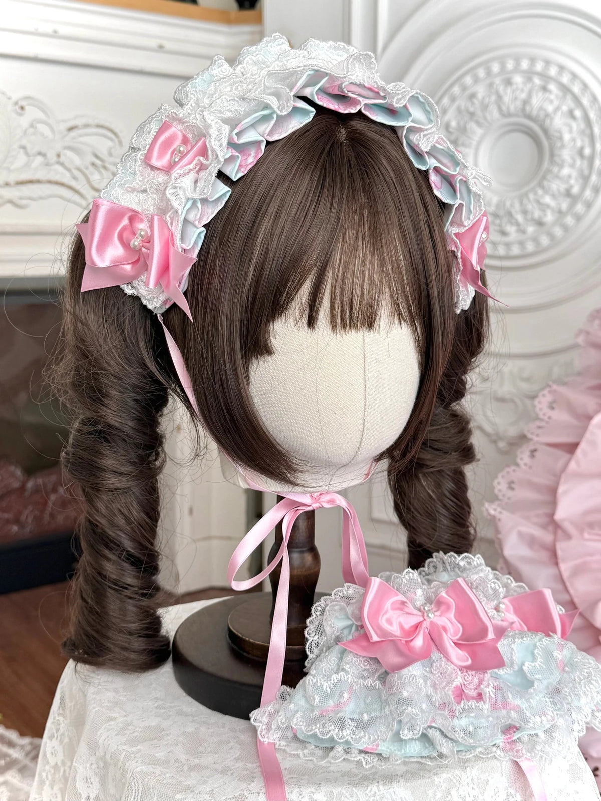 2026 Summer Rose Lattice Lolita Accessories Set - LolitaEra