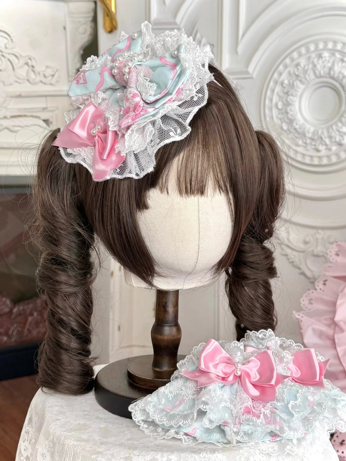 2026 Summer Rose Lattice Lolita Accessories Set - LolitaEra