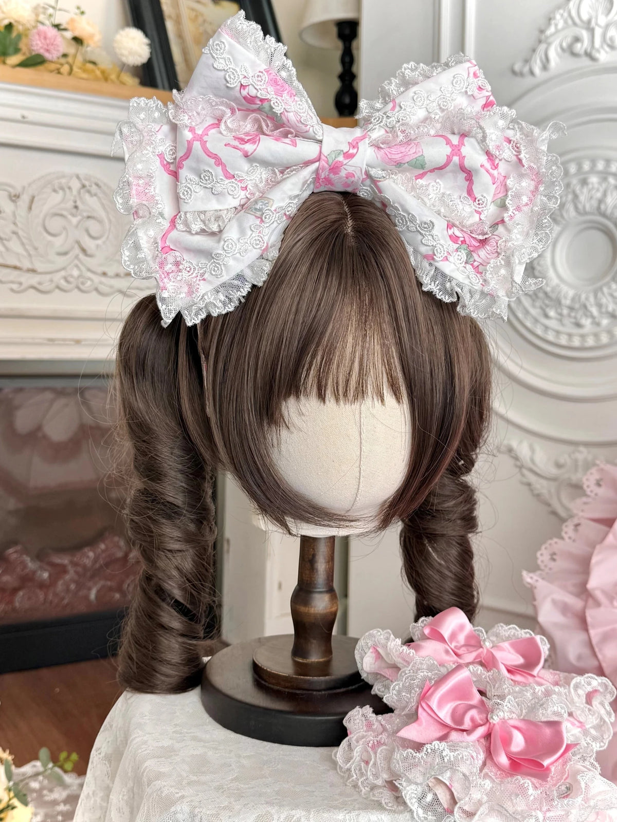 2026 Summer Rose Lattice Lolita Accessories Set - LolitaEra