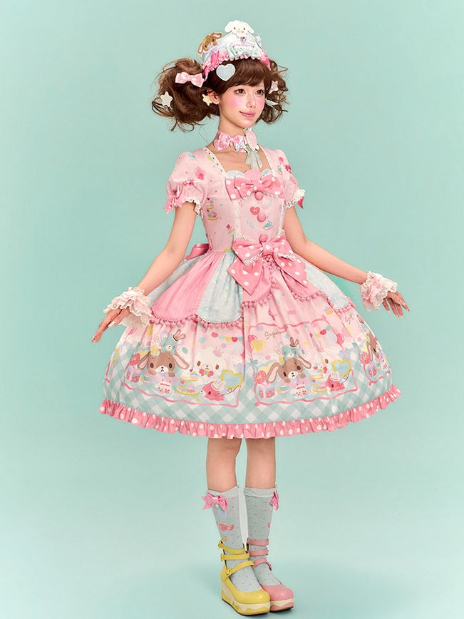 Sugarbunnies Collaboration Lolita Patchwork OP Dress