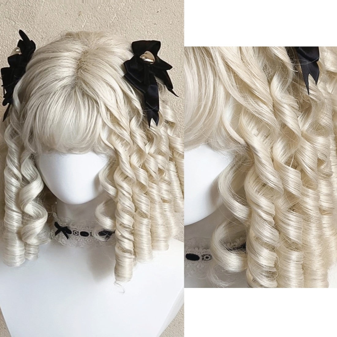 Lolita Short Sparkly Roman Curl Wig