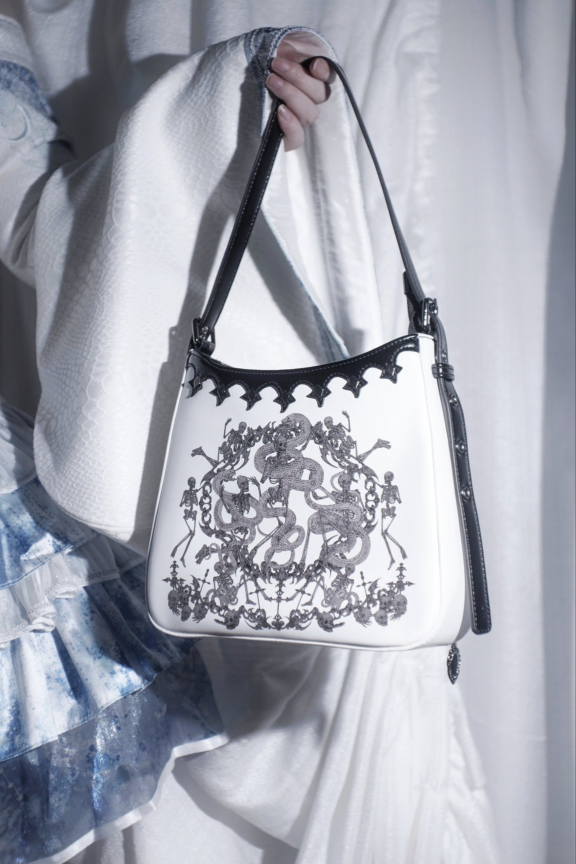Snake Bone Hell Gothic Mini Ita Underarm Shoulder Bag