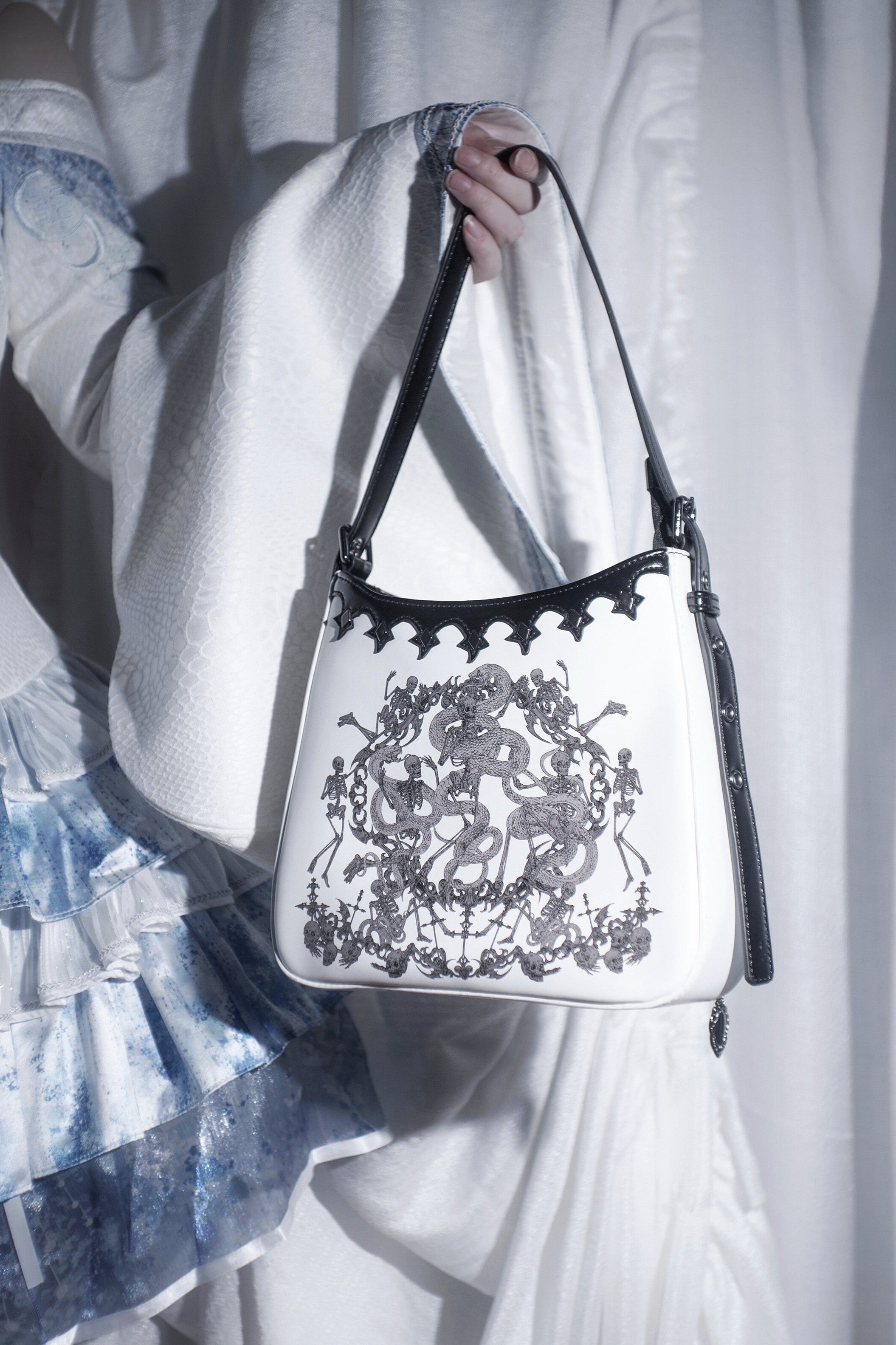 Snake Bone Hell Gothic Mini Ita Underarm Shoulder Bag