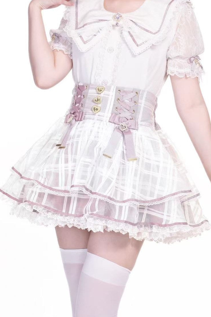 Lolita Seisokei Organza Lace-up Skirt