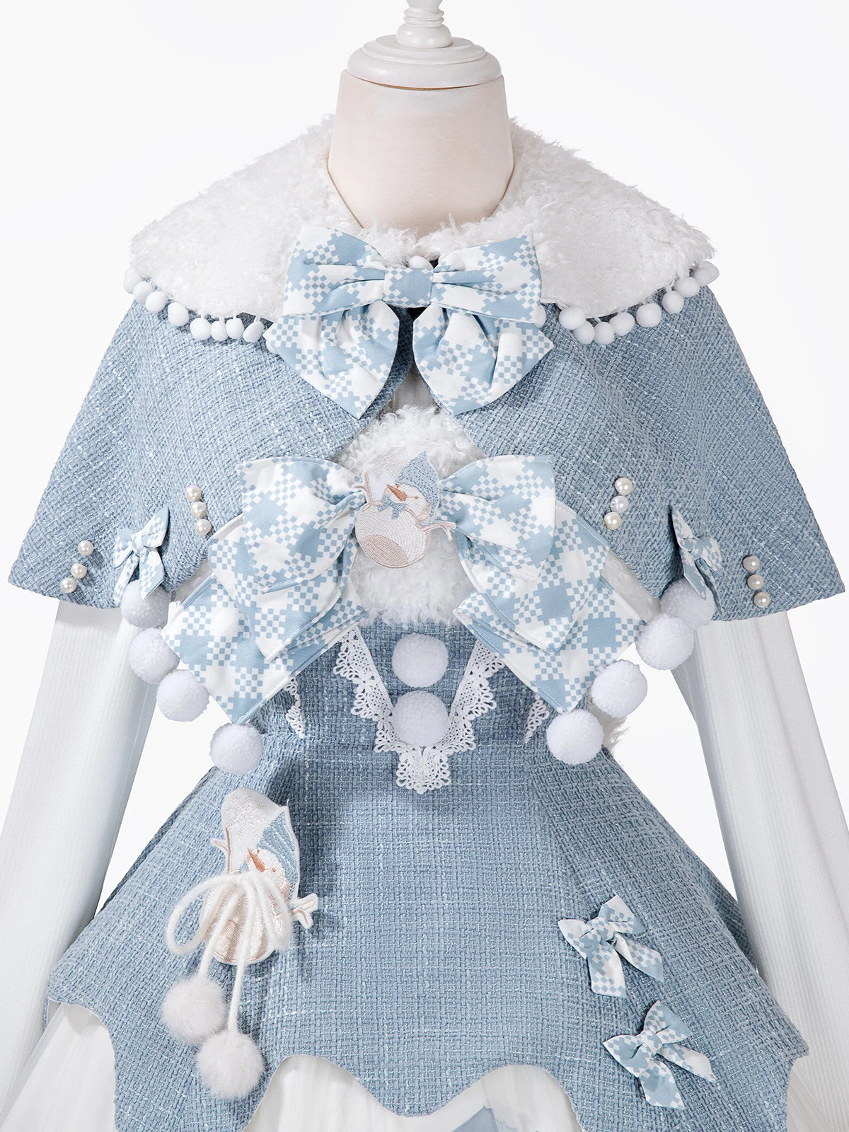 Rolling Snowball Lolita Christmas Camisole Inner Dress & Cape Set