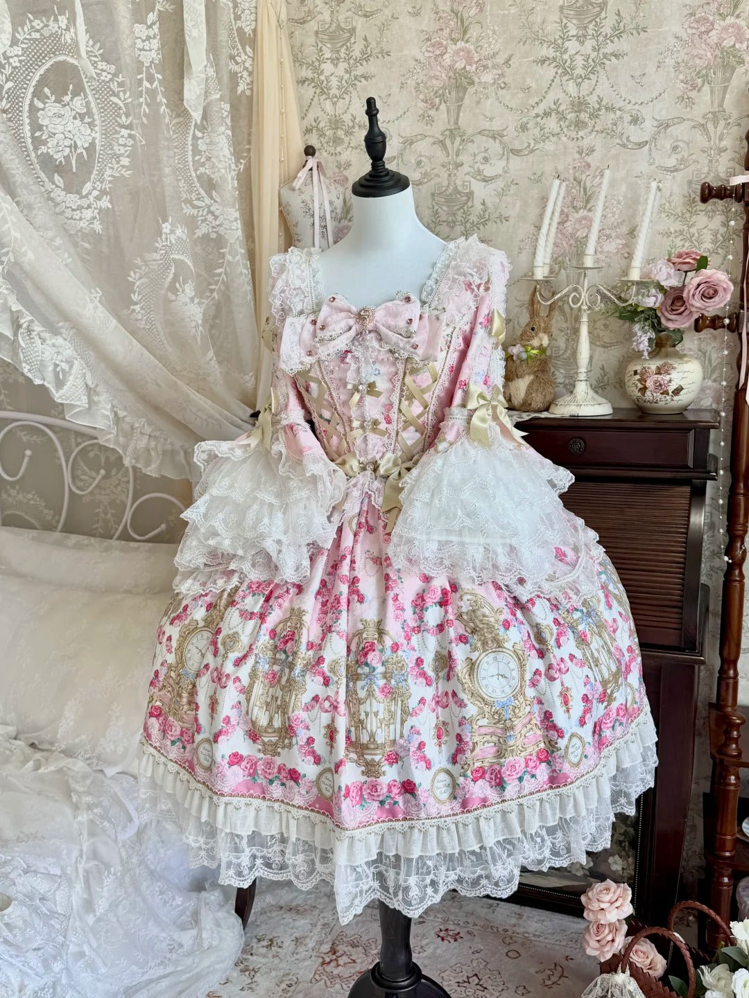 Rose Garden Prelude Sweet Lolita Long Sleeve OP Dress
