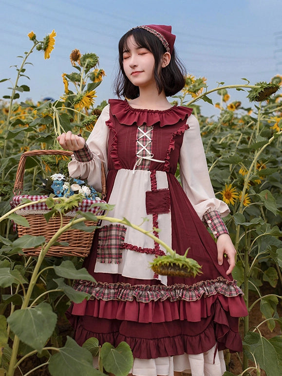 Little Red Riding Hood Original Country Lolita Cape & OP Dress Set