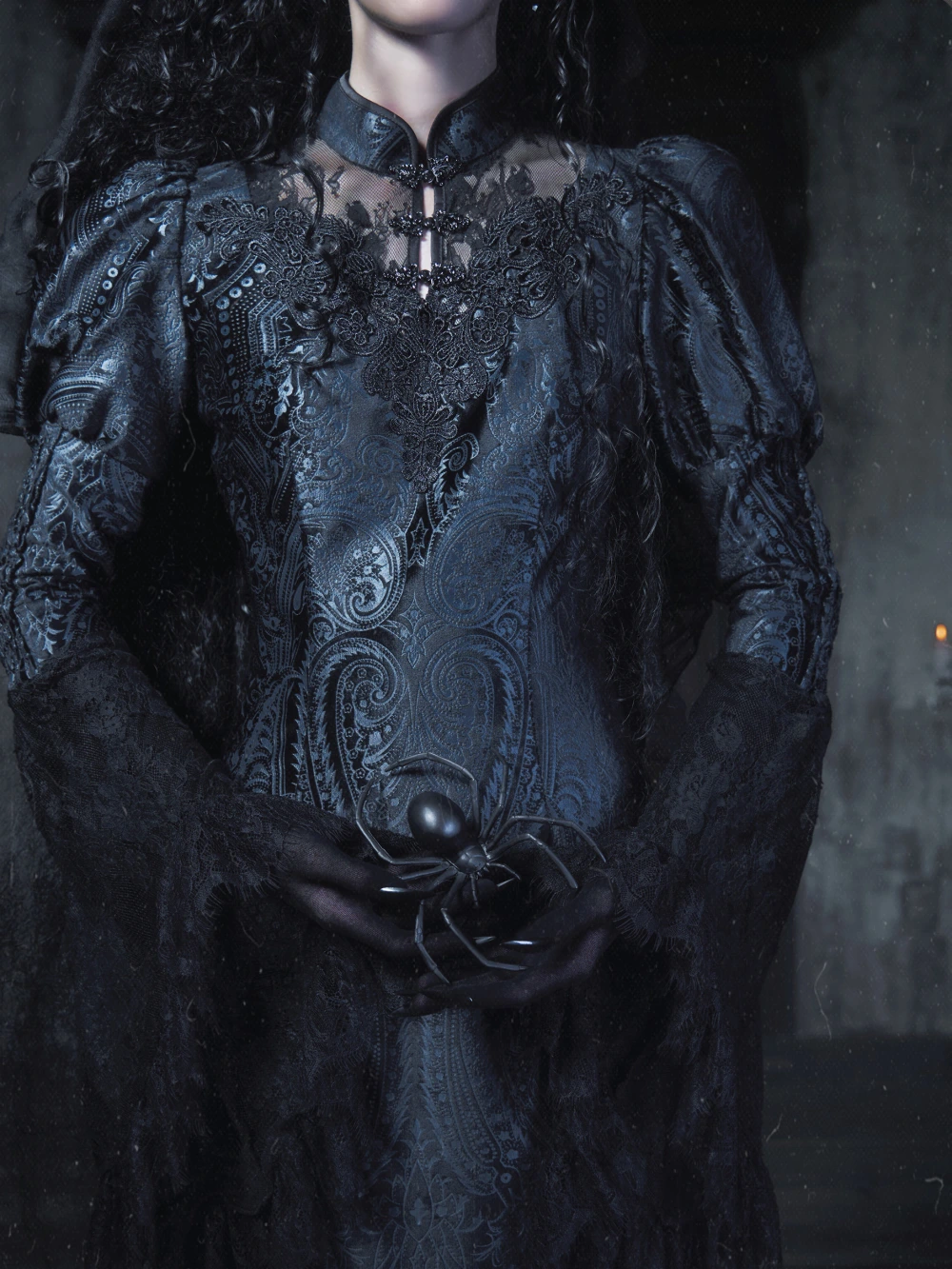 Sale at 20:00, Oct 20th. Call of Snowland Lolita Original Gothic Halloween Black Lace Mermaid Dress