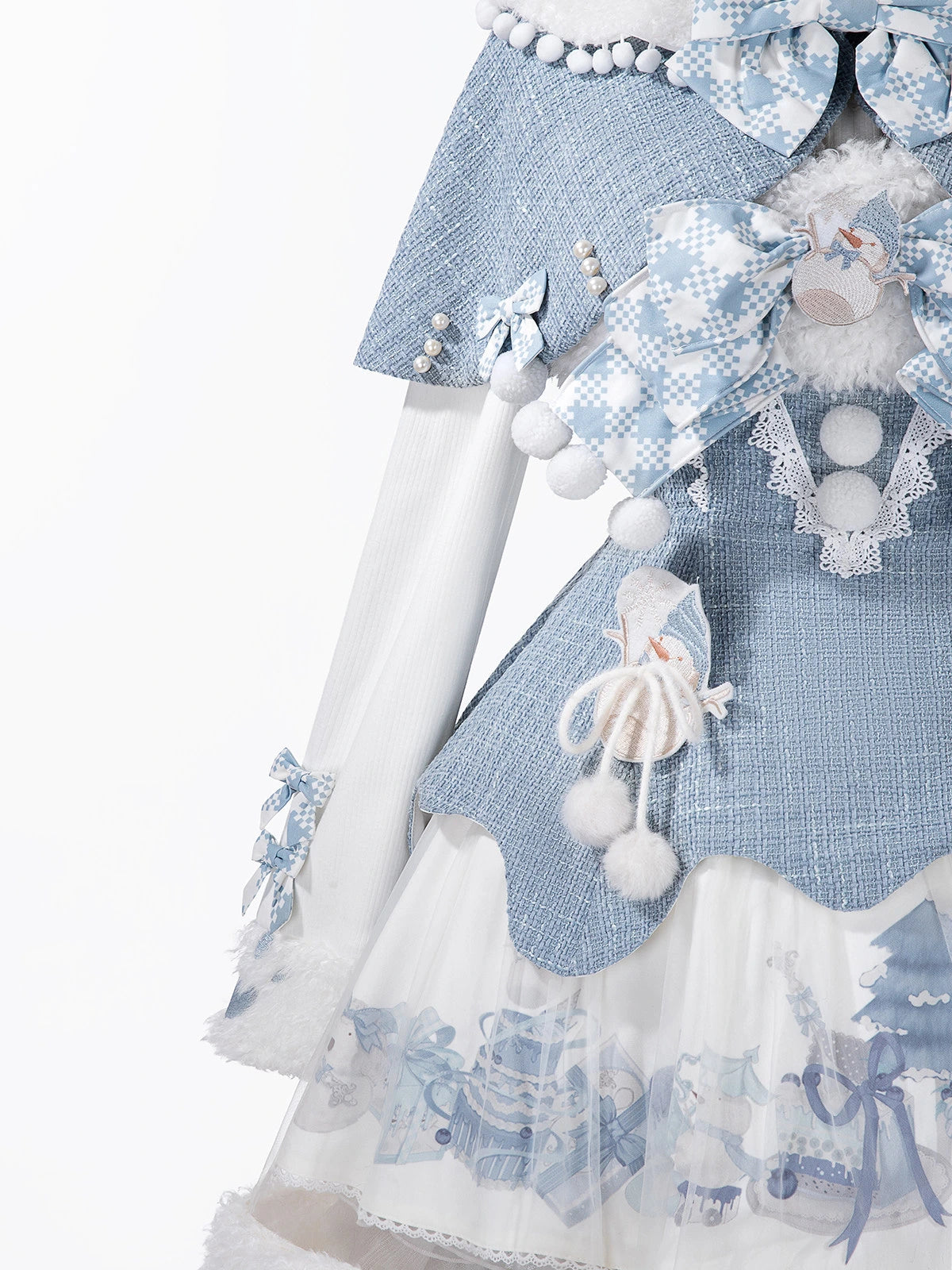 Rolling Snowball Lolita Christmas Camisole Inner Dress & Cape Set