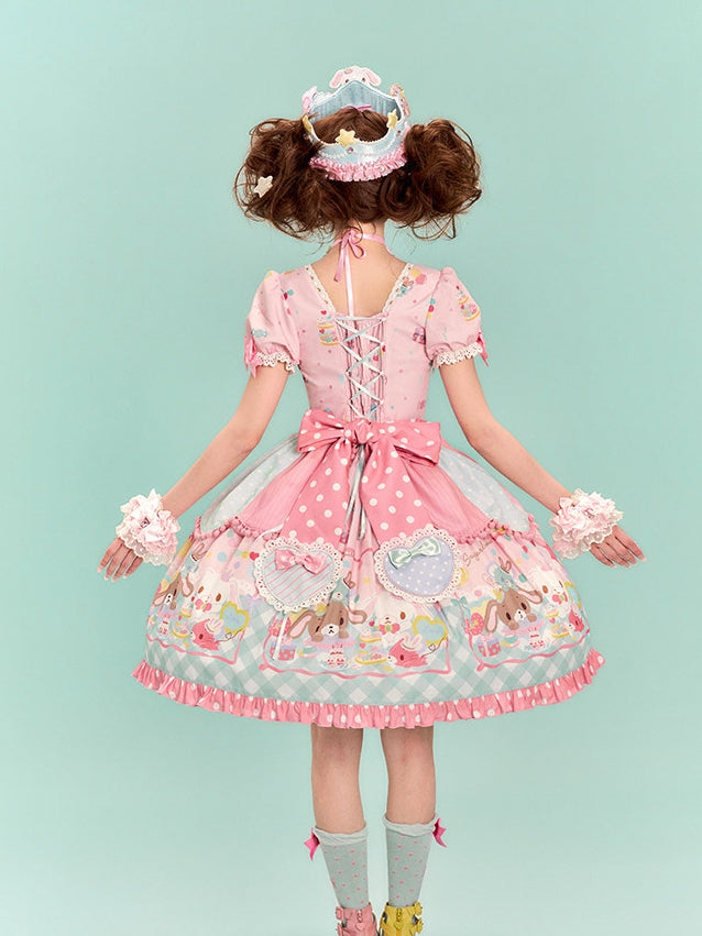 Sugarbunnies Collaboration Lolita Patchwork OP Dress