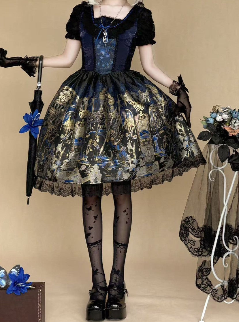 Tale of the Raven Goddess Original Gothic Lolita JSK/OP Dress