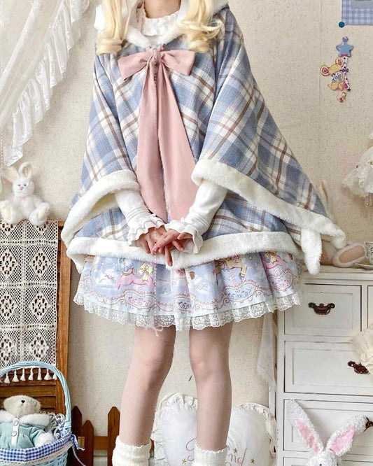 Lolita Plaid Cape Coat LE1007