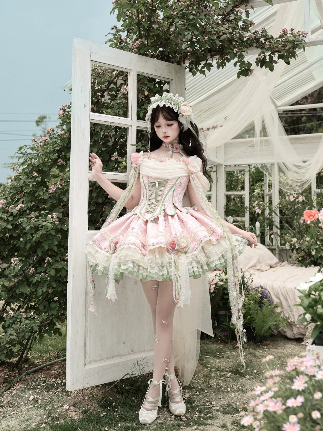 Spring Ivy Vines Lolita Corset & Skirt Set