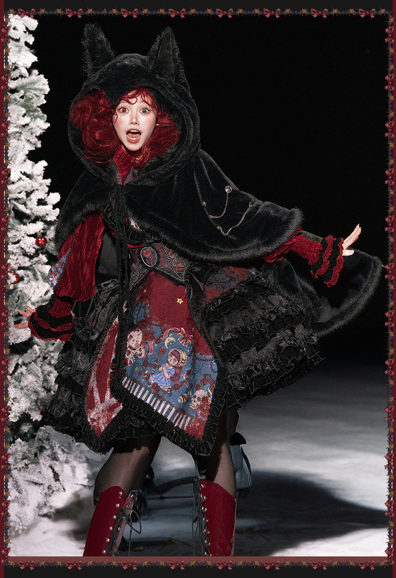 Werewolf Game Dark Gothic Fairy Tale Lolita Blouse & SK Skirt Set