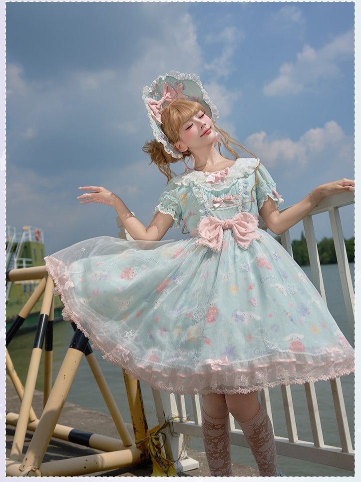 Cinnamoroll Ocean Theme Collaboration Series Lolita Green JSK & OP Set