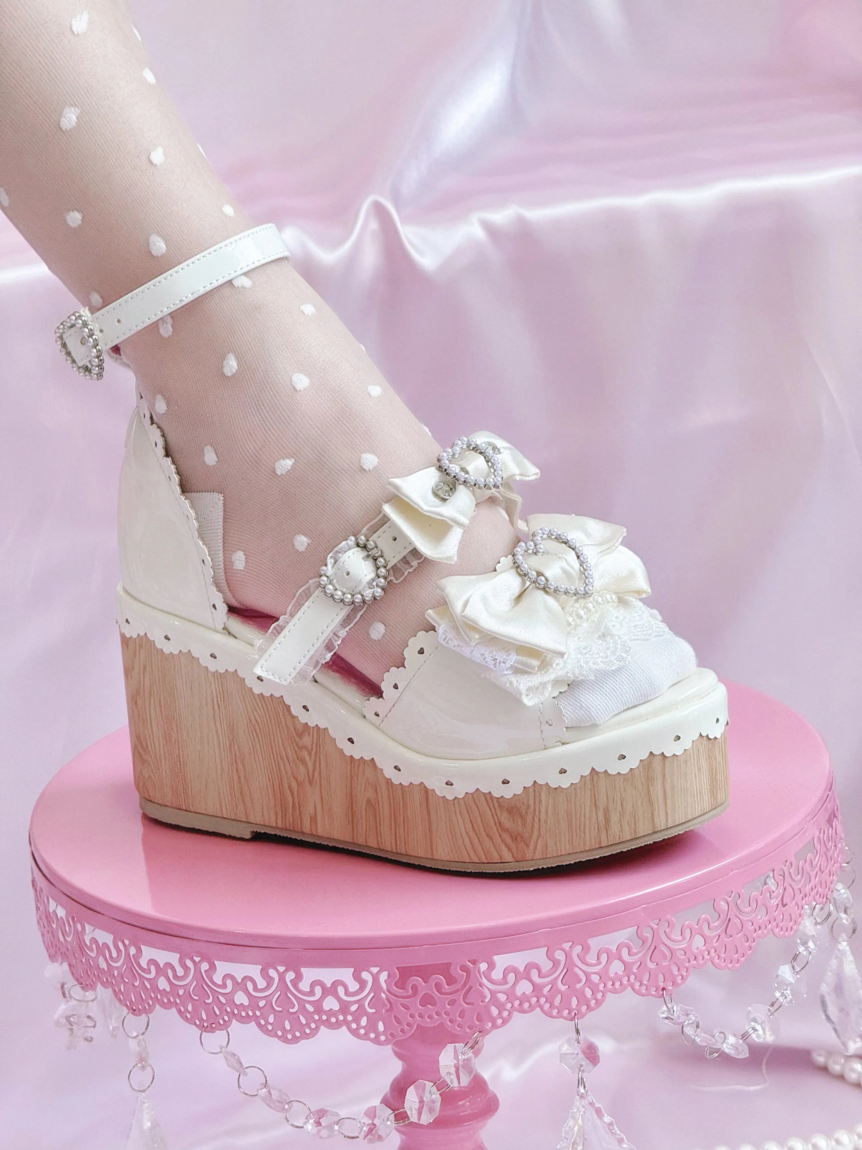 Showa Summer Dream Japanese Wedge Lolita Shoes