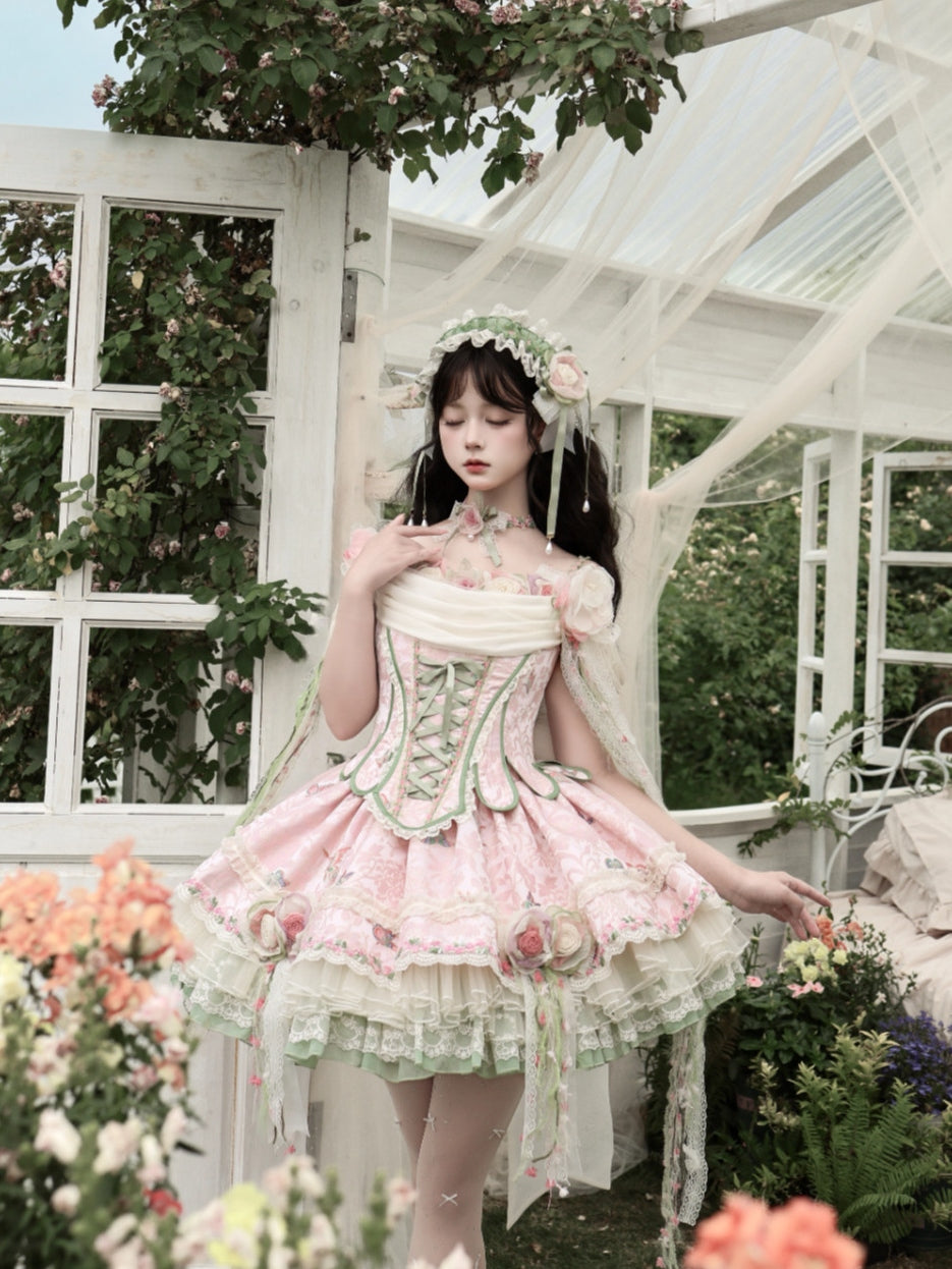 Spring Ivy Vines Lolita Corset & Skirt Set