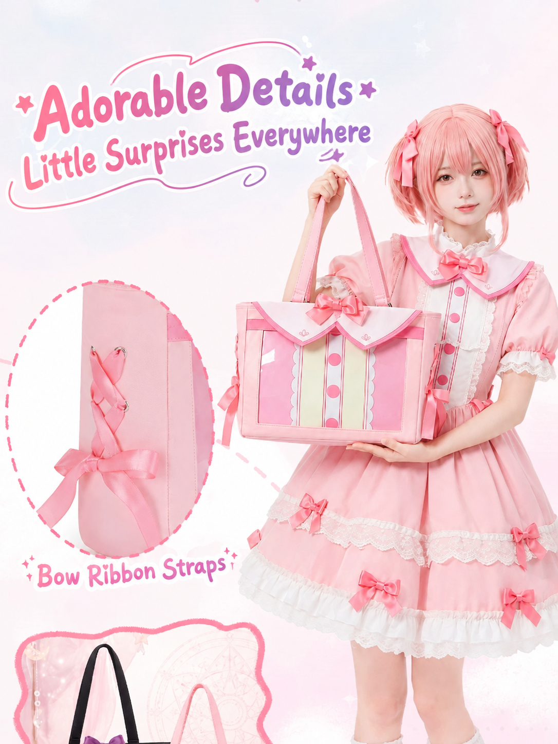 Puella Magi Madoka Magica Kaname Madoka & Homura Akemi Crossbody Ita Bag