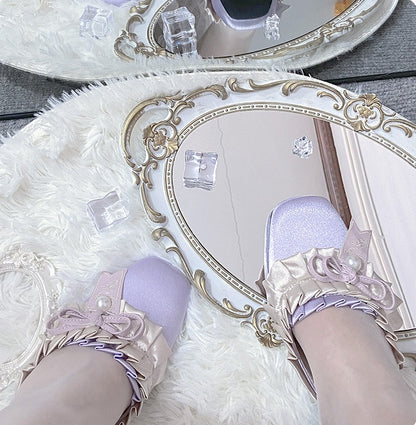Lolita Sweet French Style Block Heel Mule Shoes