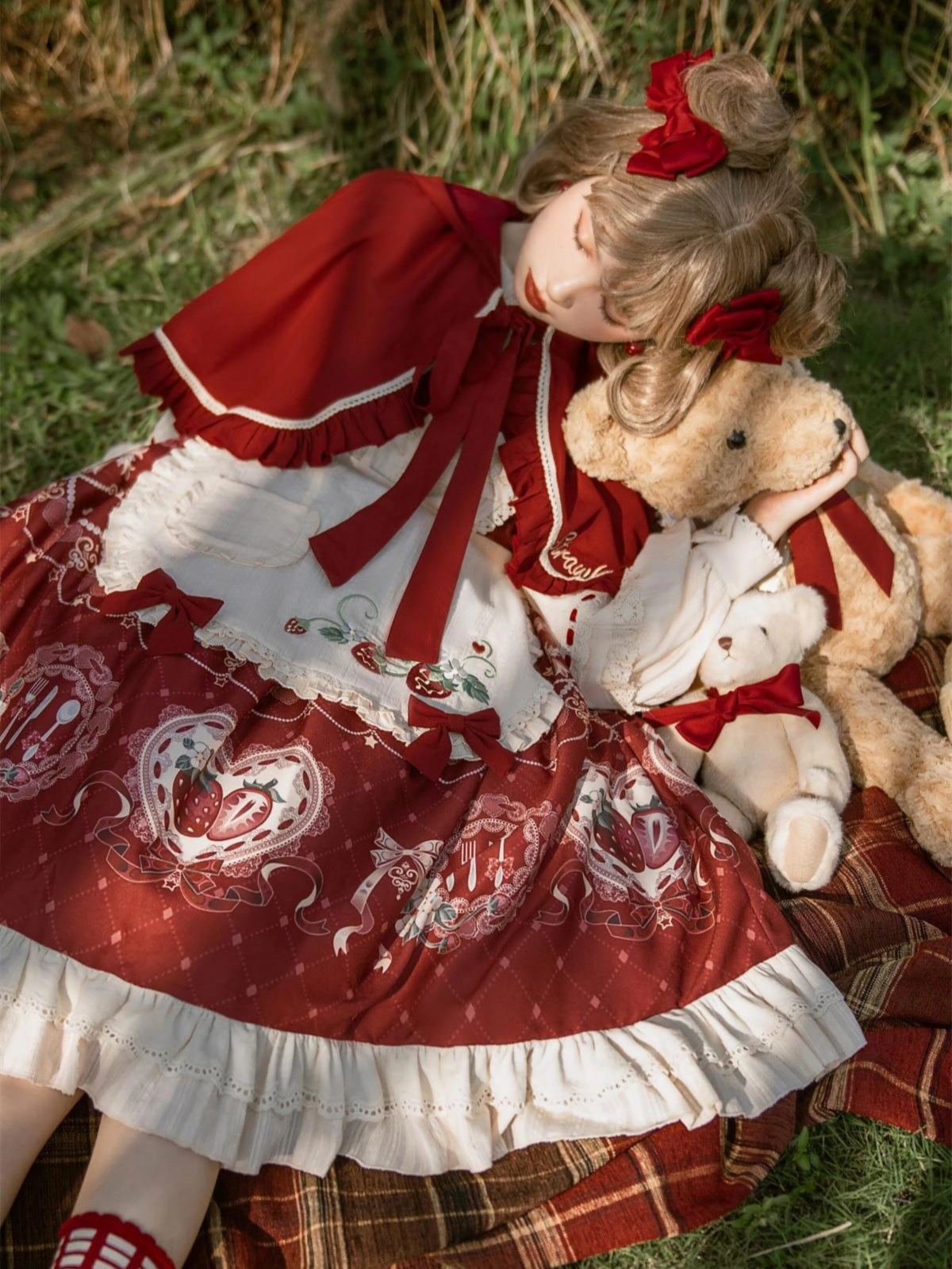 Little Red Riding Hood Original Lolita Christmas Dress & Cape Set