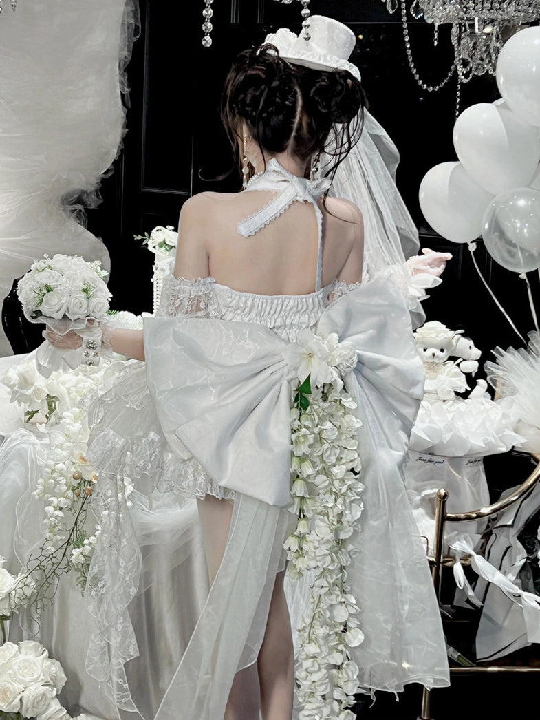 First Love Rose Tea Party Pure White Light Bridal Lolita Gown Dress