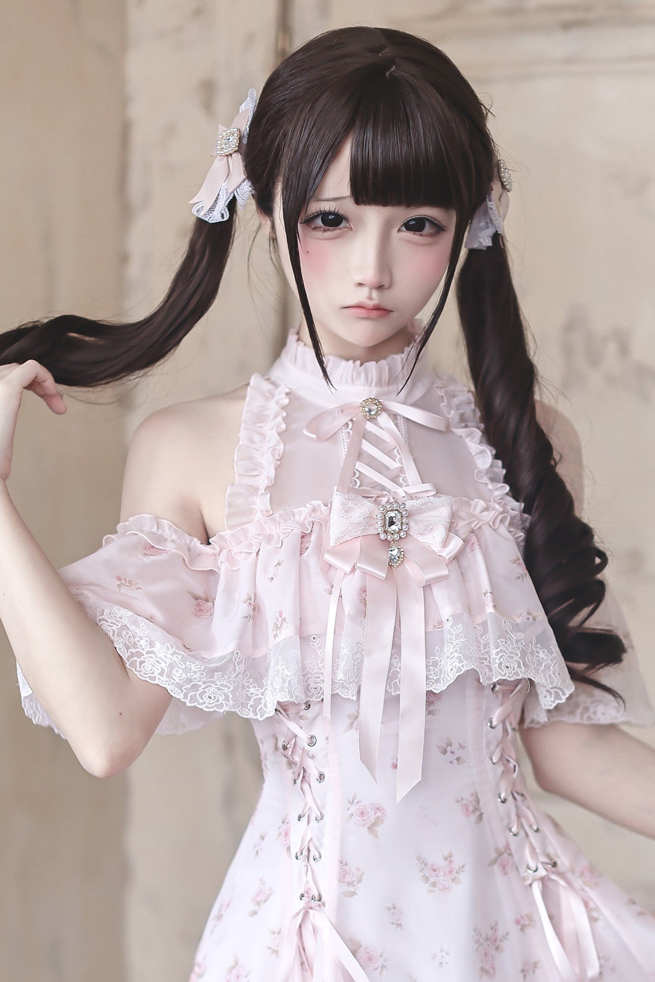 [Limited Edition: June 17] Ryousangata Mille Sound Floral Dress