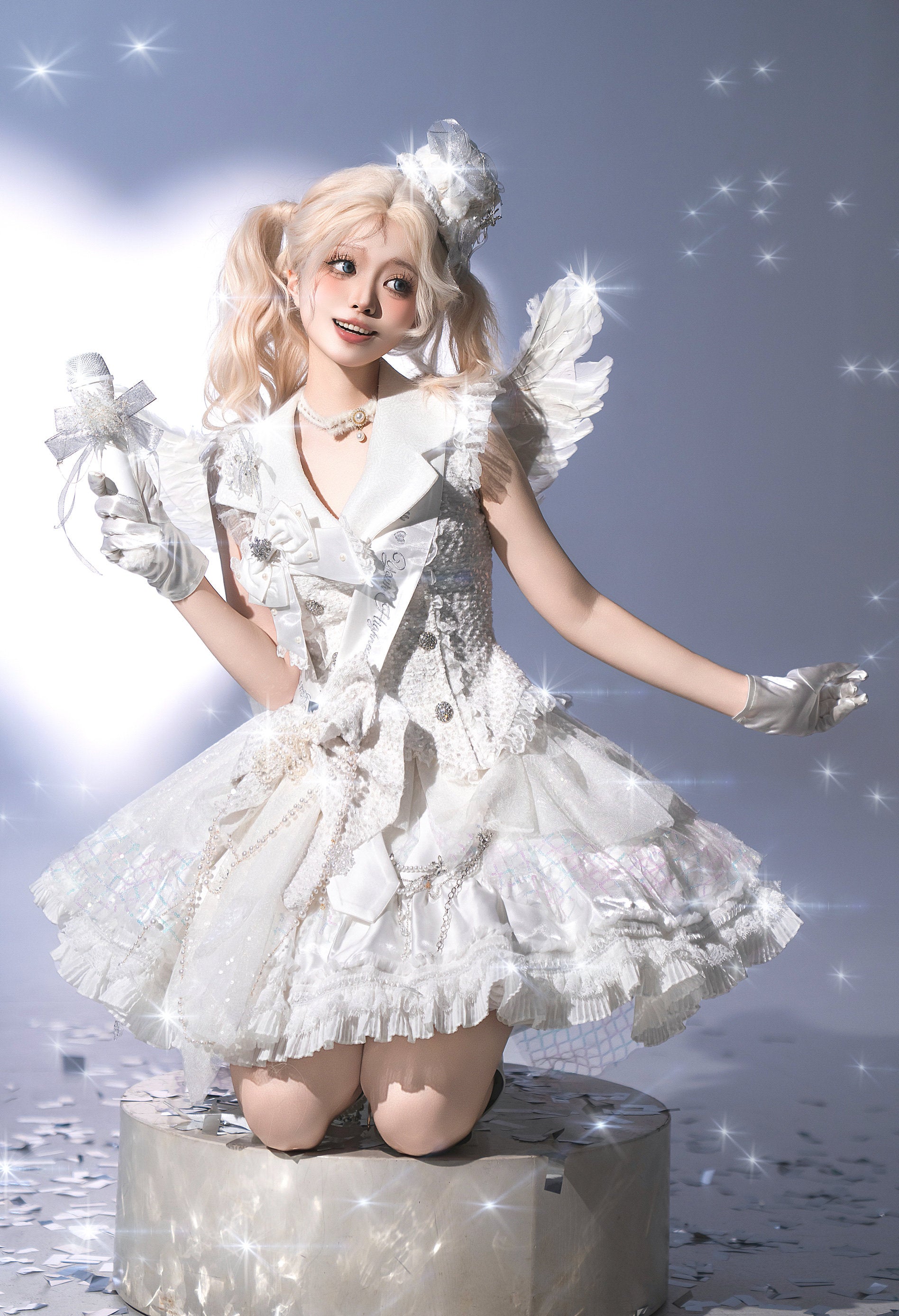 First Snow Lolita Girl Group Idol Costume Outfit Set