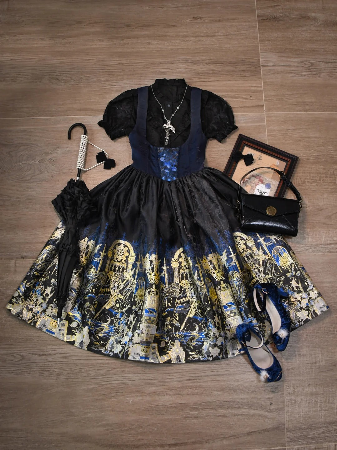 Tale of the Raven Goddess Original Gothic Lolita JSK/OP Dress