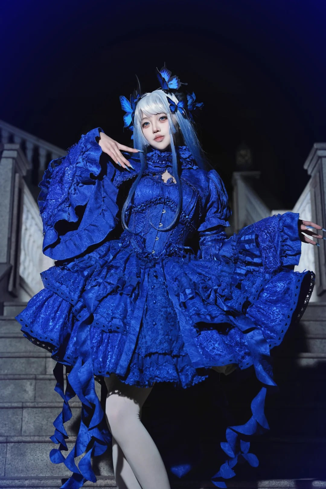 Caliburn Sword in Stone Gothic Red Blue Lolita JSK Full Set