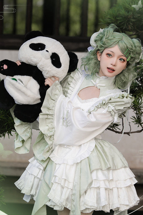 Lolita  Kawaii Embroidered Lace OP Dress