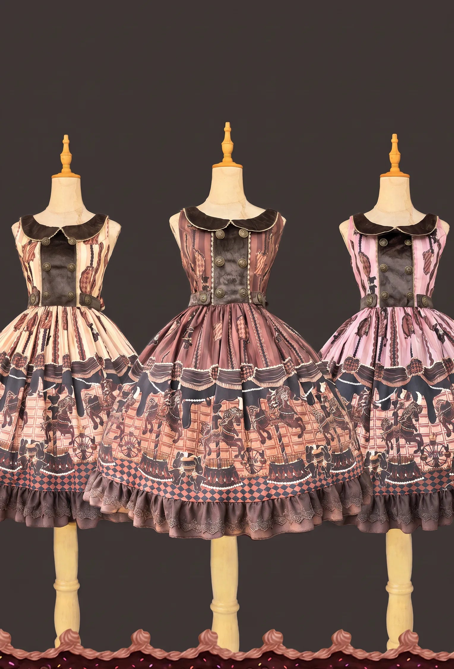 Infanta Chocolate Carousel Cotton Sweet Lolita JSK Dress