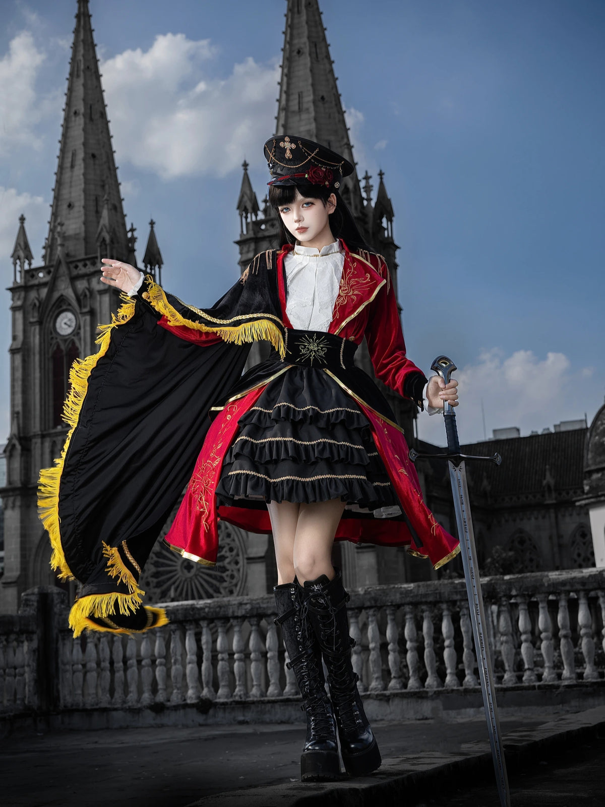 Holy Light Rose Lolita Original Military JSK Set