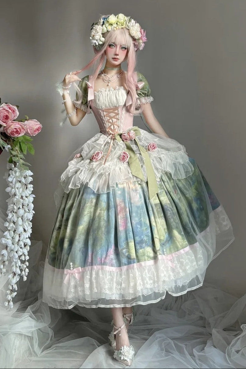 Monet's Garden Oil Painting Classic Lolita OP