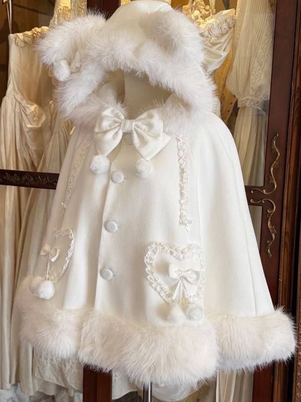 Cat Velvet Snow Lolita Winter Christmas Cloak Coat