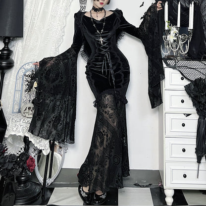 Lolita Gothic dark cloak dress LG1014