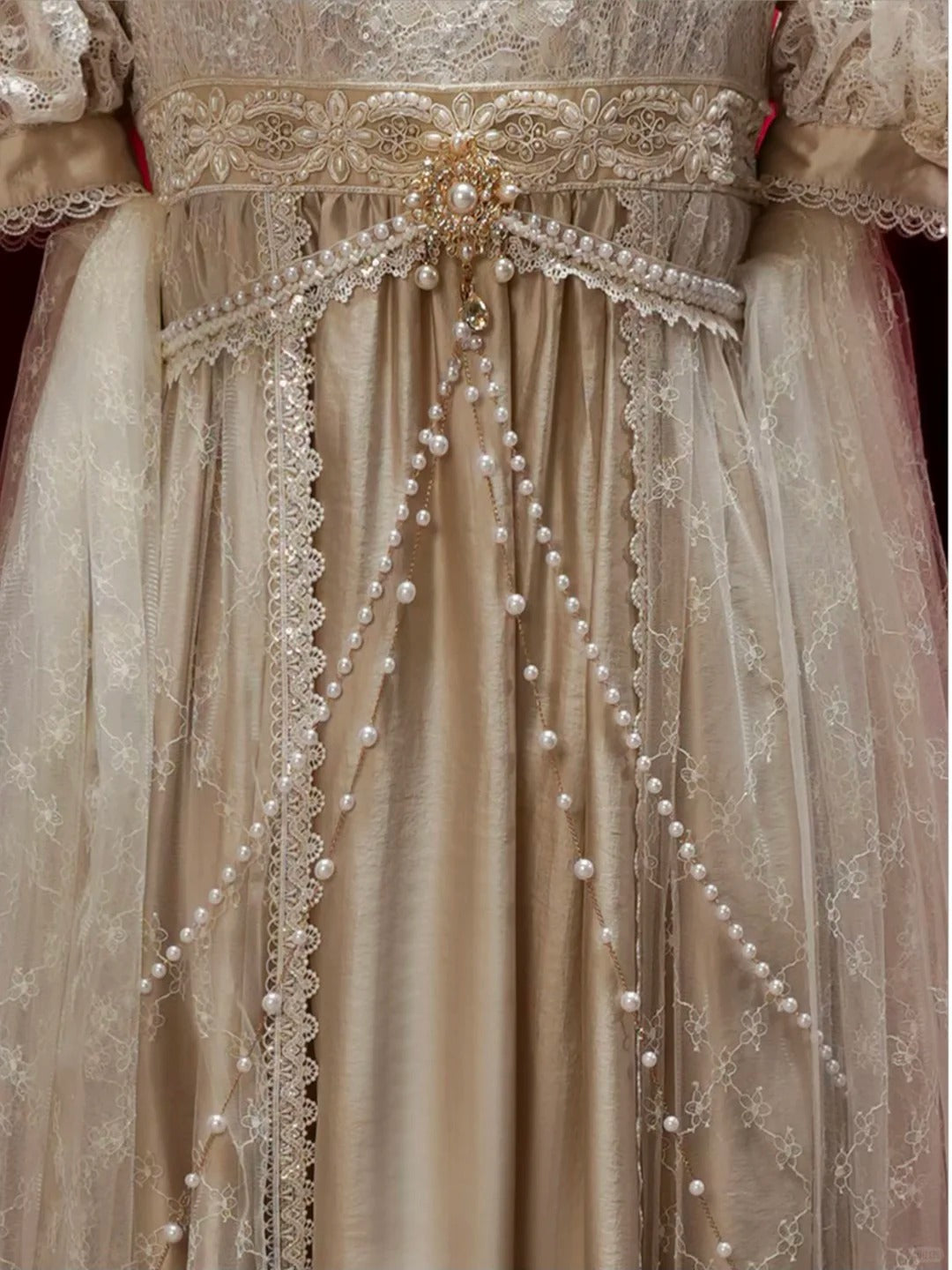Crown Radiance Champagne Imperial Court Empire Waist Lolita OP Dress