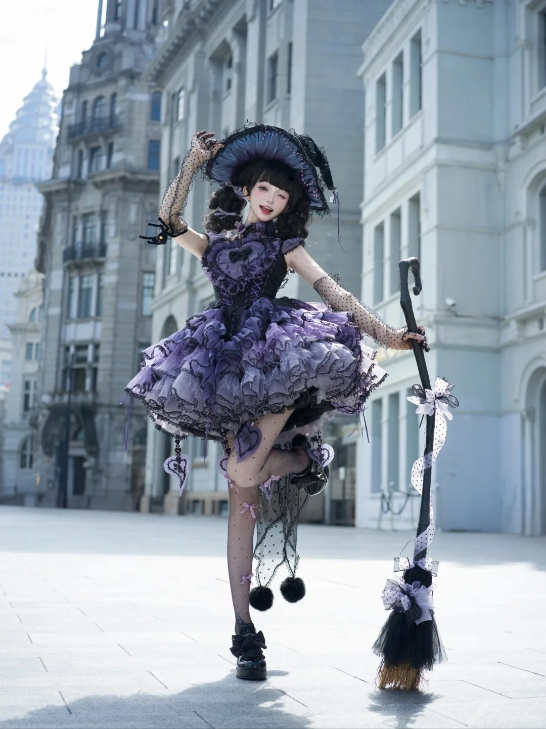 Rock Sweetheart Gothic Sweet Lolita Heart Corset Ruffle Mini Skirt Set
