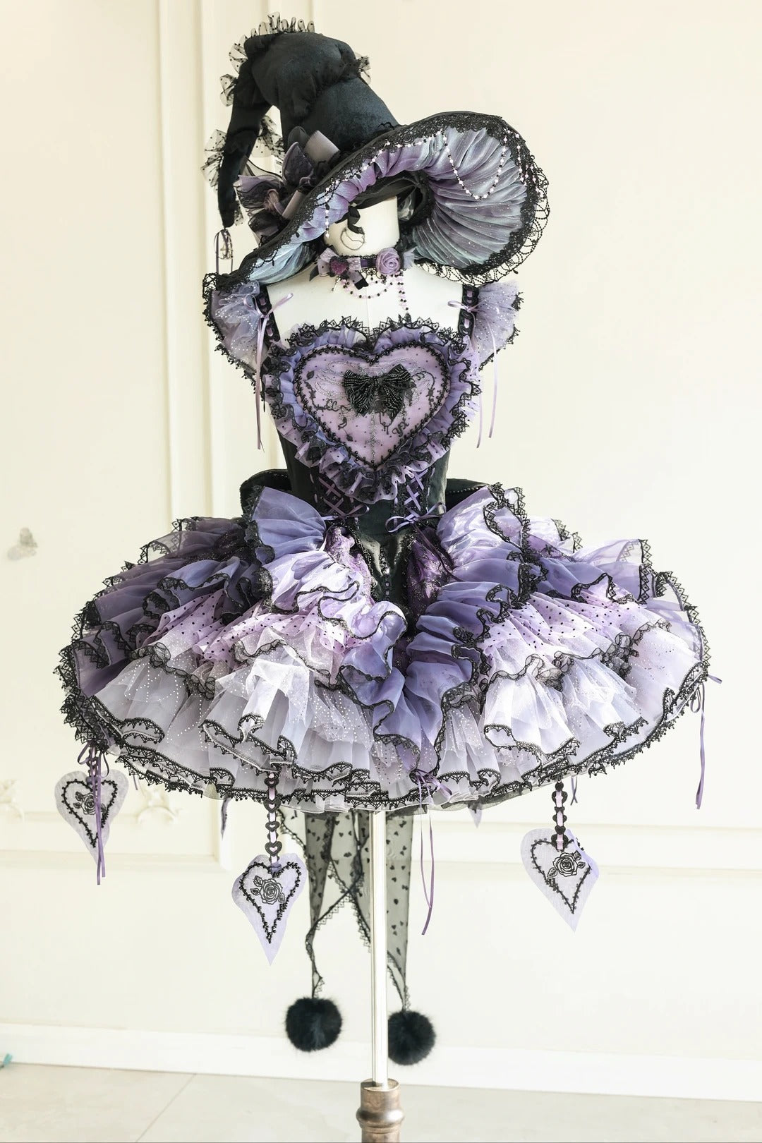 Rock Sweetheart Gothic Sweet Lolita Heart Corset Ruffle Mini Skirt Set