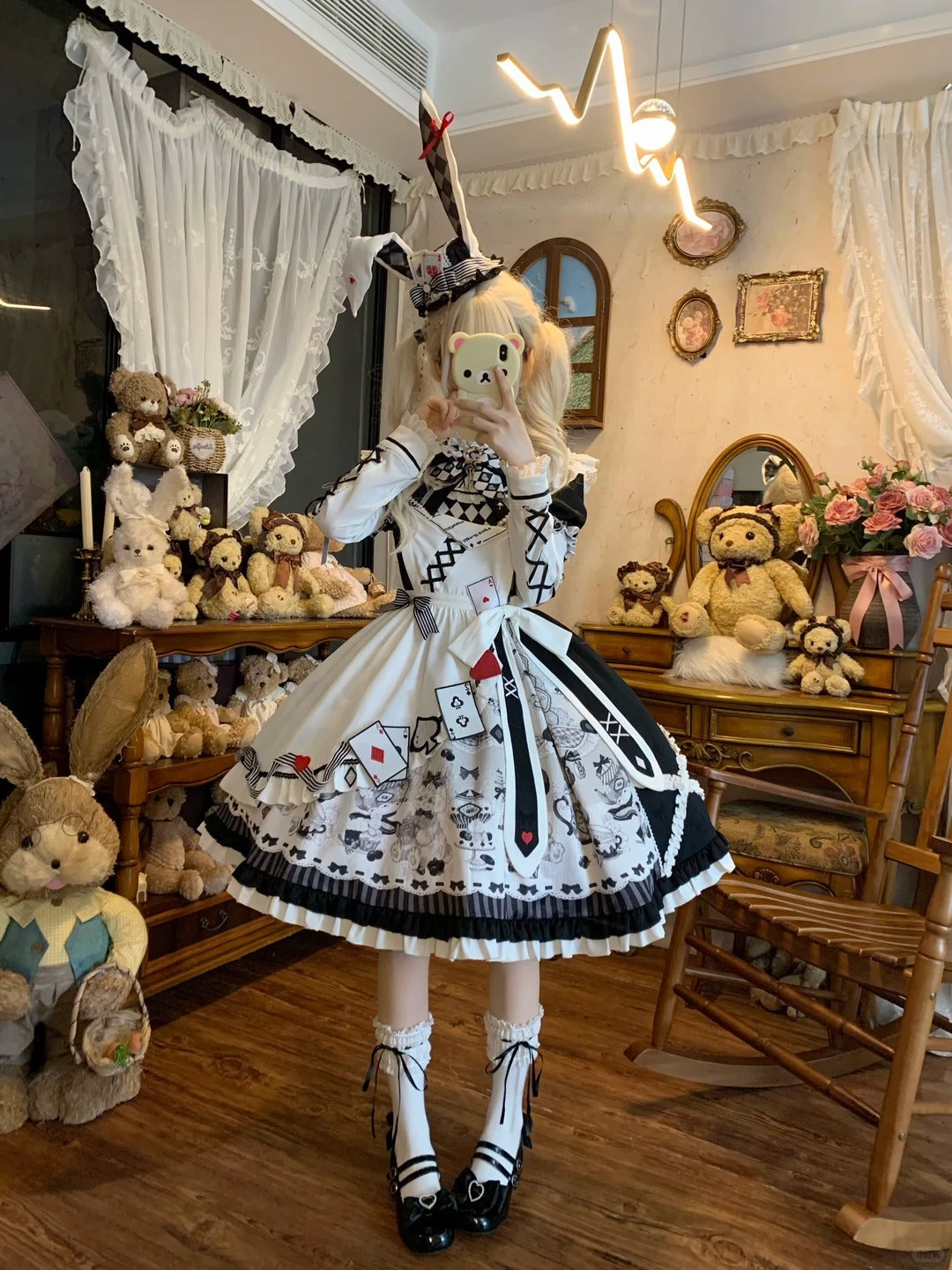 Alice Tea Party 2.0 Original Fairy Tale Style Lolita Black OP Dress Set