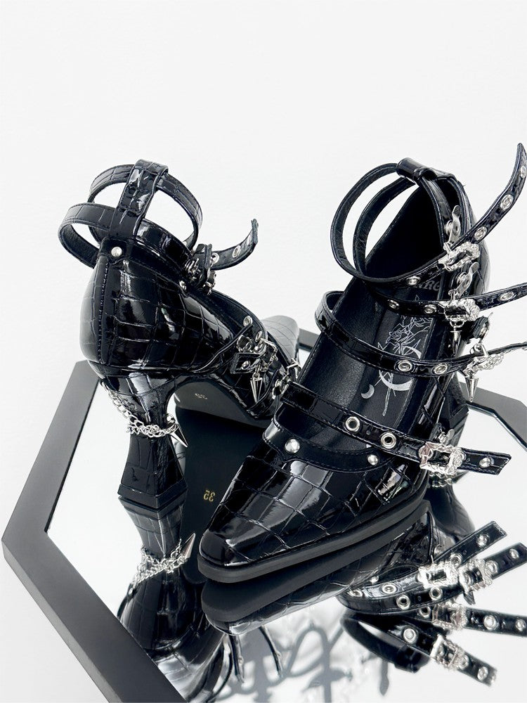 Lolita Gothic Dark Pointed Toe Shoes LE5029