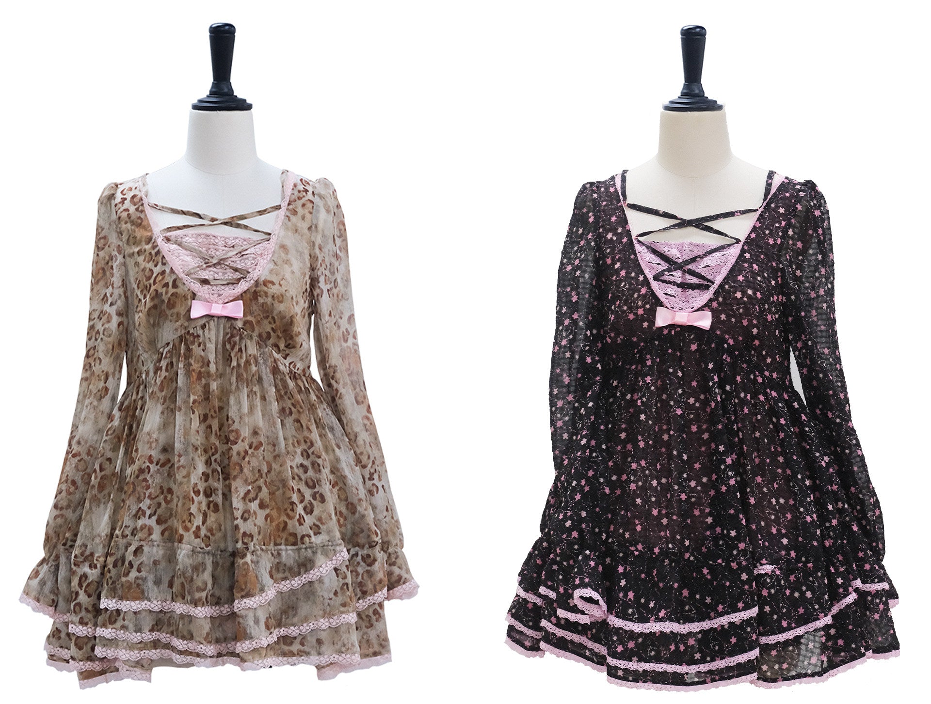 Leopard Lace Hime Gyaru Hot Girl Dress