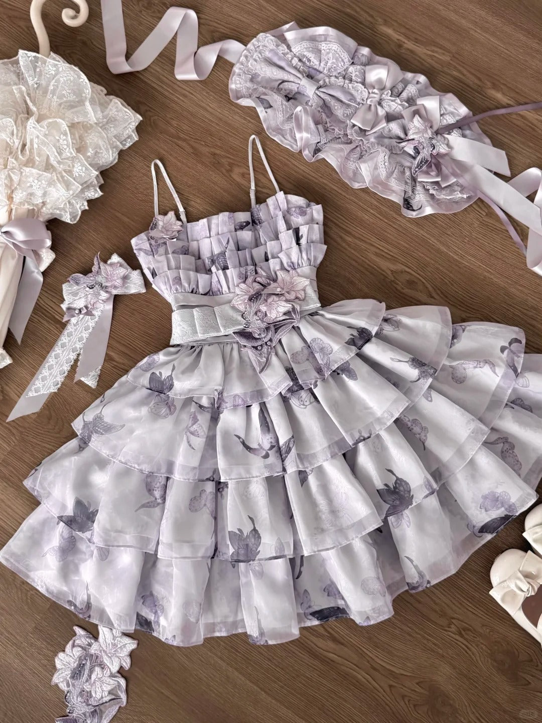 Stained‑Glass Reverie Japanese‑Style Classic Lolita Purple JSK Dress Set