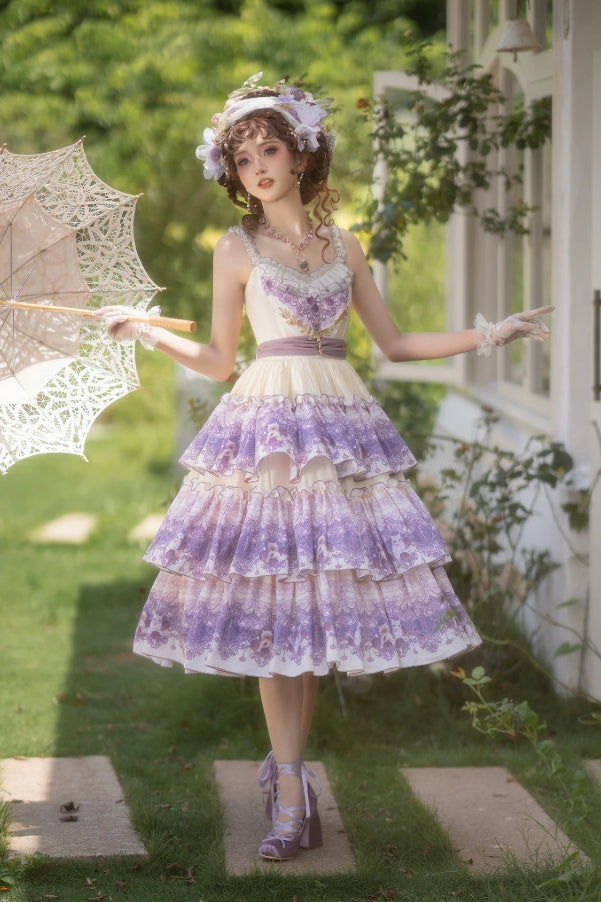 Berry Pie Lolita Print Long / Short JSK Dress