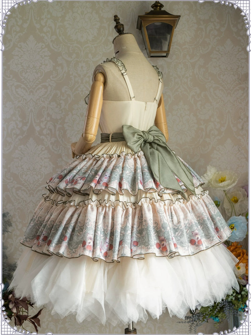 Berry Pie Lolita Print Long / Short JSK Dress
